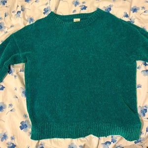 green sweater